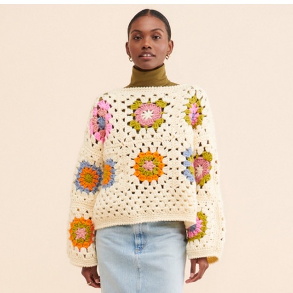 society mano Sweaters - Society mano granny square pullover size 2X